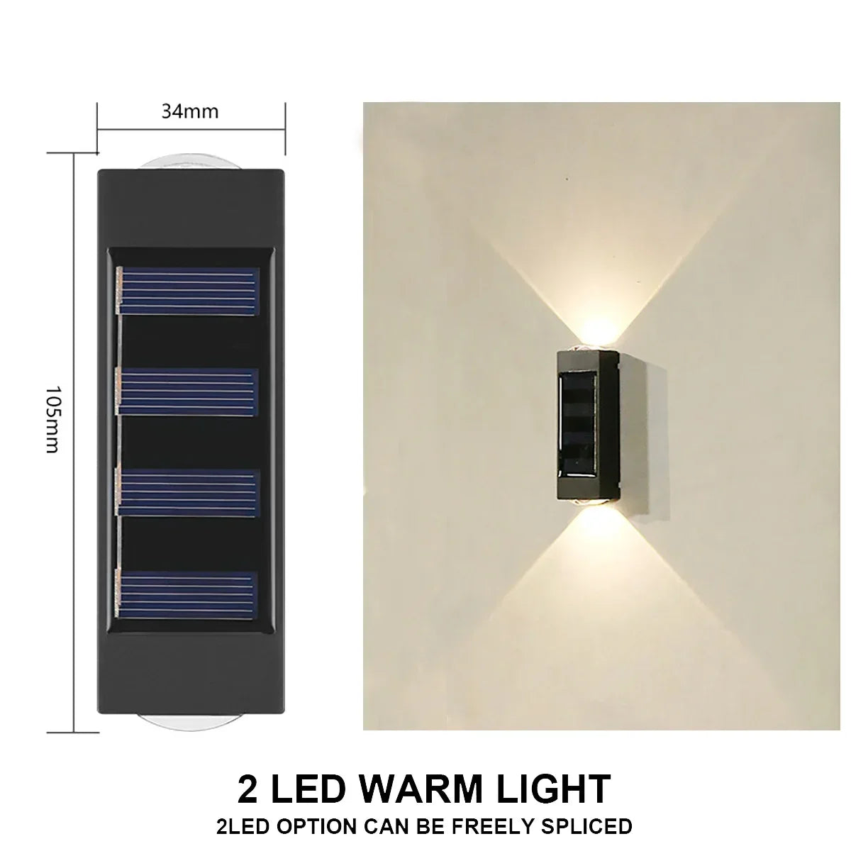 Solar-Powered Upside Down Wall Light